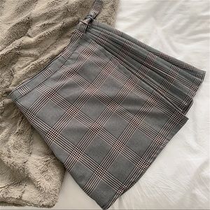 Abercrombie wrap plaid mini skirt